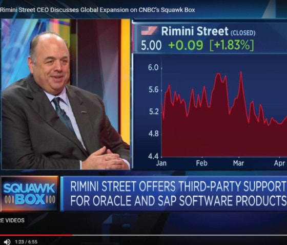 Rimini Street CEO Discusses Global Expansion on CNBC’s Squawk Box