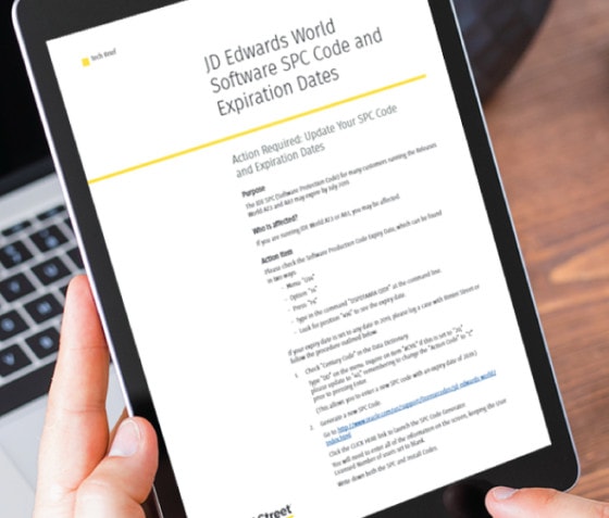 JD Edwards World Software SPC Code and Expiration Dates