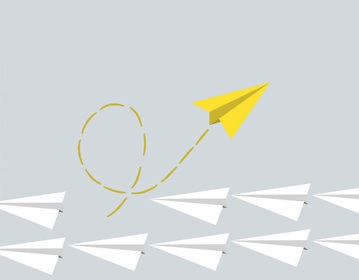 yellow paper airplane