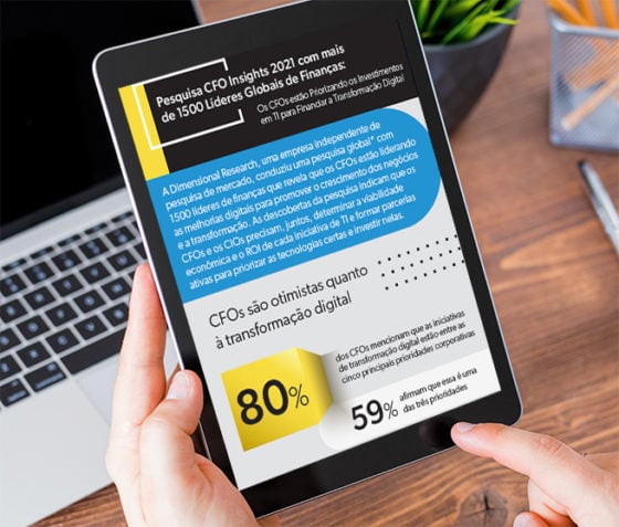 Infográfico em um tablet