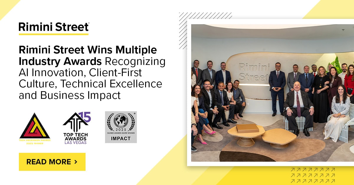 Seth Rimini Street Rimini Street Wins 3 Industry Awards For AI Innovation & More